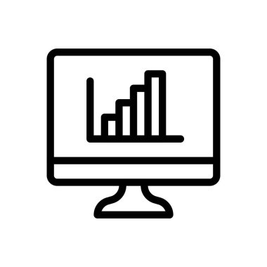 Şeffaf bir arkaplan üzerinde bar grafik vektör çizimi. Premium kalite semboller. Konsept ve grafik tasarım için ince çizgi simgesi.