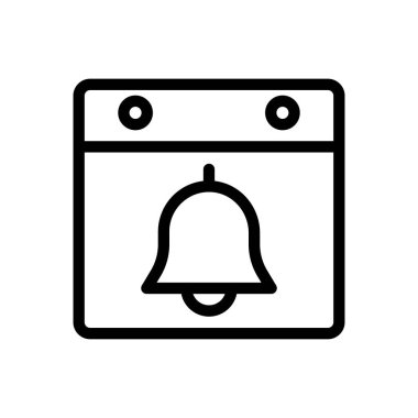 Şeffaf bir arkaplan üzerinde çan vektör çizimi. Premium kalite semboller. Konsept ve grafik tasarım için ince çizgi simgesi.