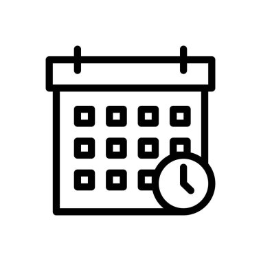 Şeffaf bir arkaplanda takvim vektör illüstrasyonu. Konsept ve grafik tasarımı için ince çizgi simgesi.. 