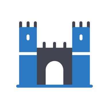 Şeffaf bir arkaplan üzerinde Castle vektör çizimi. Konsept ve grafik tasarım simgeleri için kaliteli semboller.. 