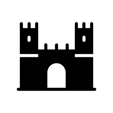 Şeffaf bir arkaplan üzerinde Castle vektör çizimi. Konsept ve grafik tasarım simgeleri için kaliteli semboller.. 