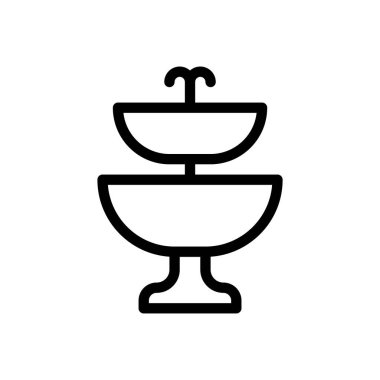 Şeffaf bir arkaplanda fıskiyeli vektör çizimi. Konsept ve grafik tasarım için ince çizgi simgesi.. 