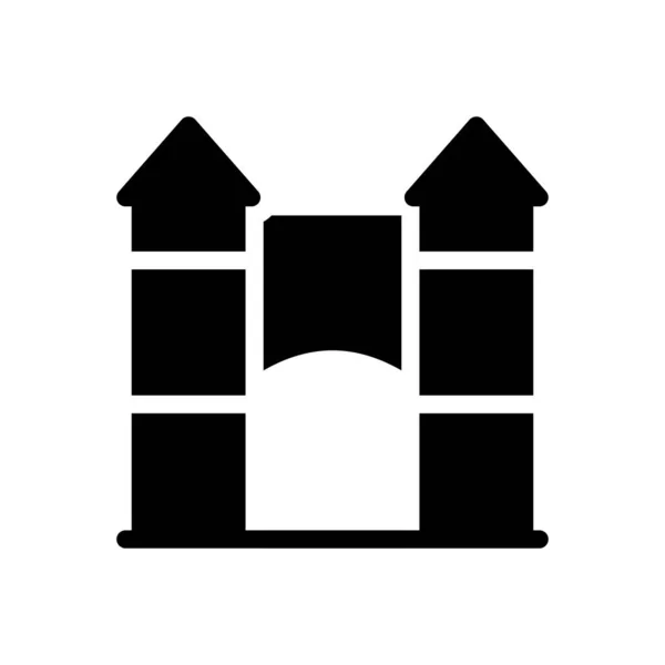 Gambar Vektor Kastil Pada Background Premium Simbol Kualitas Ikon Glyphs - Stok Vektor