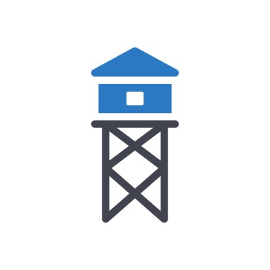 Şeffaf bir arkaplan üzerinde kule vektör çizimi. Konsept ve grafik tasarım simgeleri için kaliteli semboller..