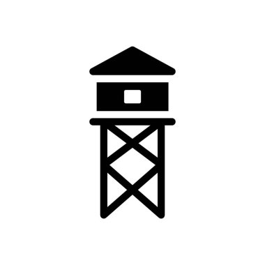 Şeffaf bir arkaplan üzerinde kule vektör çizimi. Konsept ve grafik tasarım simgeleri için kaliteli semboller..