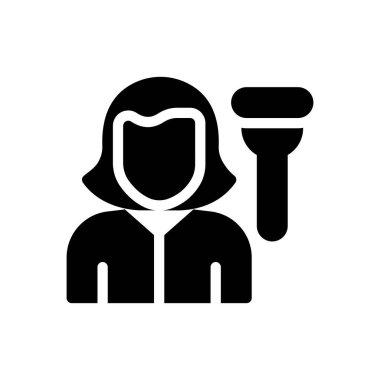 Saydam bir arkaplanda kadın vektör illüstrasyonu. Konsept ve grafik tasarım simgeleri.. 