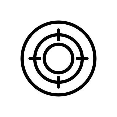 Şeffaf bir arkaplanda hedef vektör çizimi. Konsept ve grafik tasarım için ince çizgi simgesi..