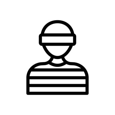 Şeffaf bir arkaplan üzerinde suç vektörü illüstrasyonu. Konsept ve grafik tasarım için ince çizgi simgesi..