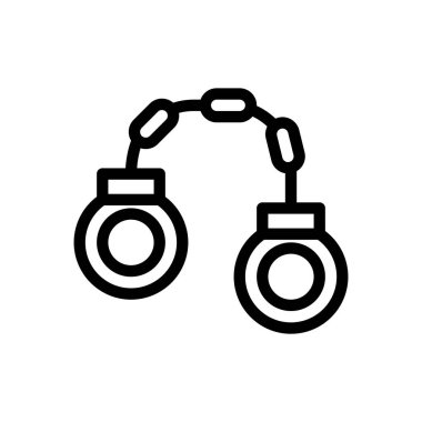Şeffaf bir arkaplanda kelepçe vektör çizimi. Konsept ve grafik tasarımı için ince çizgi simgesi..