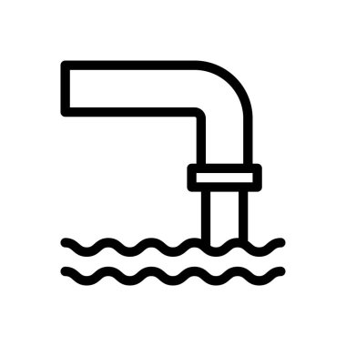 Şeffaf bir arkaplanda boru vektör çizimi. Konsept ve grafik tasarım için ince çizgi simgesi..