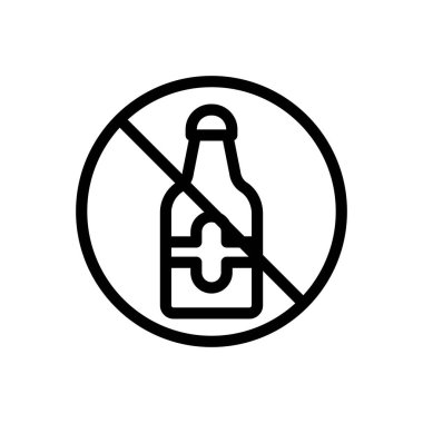 no alcohol vector illustration on a transparent background.Premium quality symbols.Thin line icon for concept and graphic design.
