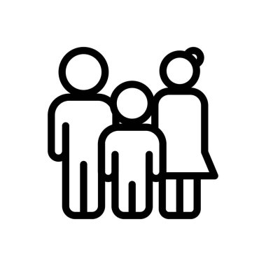 Şeffaf bir arkaplan üzerinde aile vektör çizimi. Konsept ve grafik tasarım için ince çizgi simgesi..