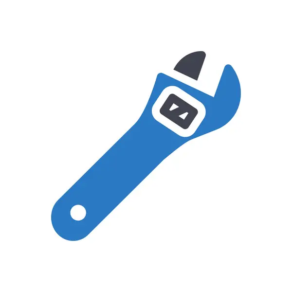 Wrench Vector Illustration Transparent Background Premium Quality Symbols Glyphs Icon — Stok Vektör