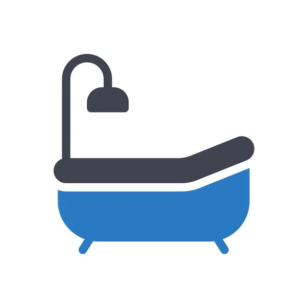 Bath Tub Vector Illustration Transparent Background Premium Quality Symbols Glyphs — Stock Vector