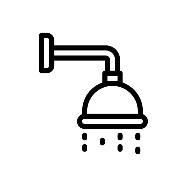 透明背景下的淋浴器矢量插图 优质符号 概念和平面设计用细线图标 — 图库矢量图片