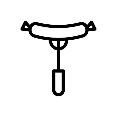 Şeffaf bir arkaplanda barbekü vektör çizimi. Konsept ve grafik tasarım için ince çizgi simgesi..