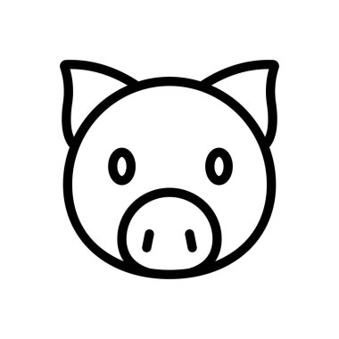 Şeffaf bir arkaplanda domuz vektör çizimi. Premium kalite sembolleri. Konsept ve grafik tasarım için ince çizgi simgesi.