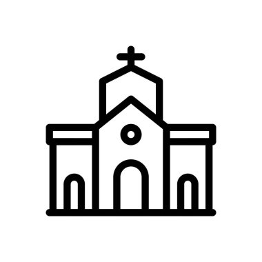 chapel vector illustration on a transparent background.Premium quality symbols.Thin line icon for concept and graphic design.