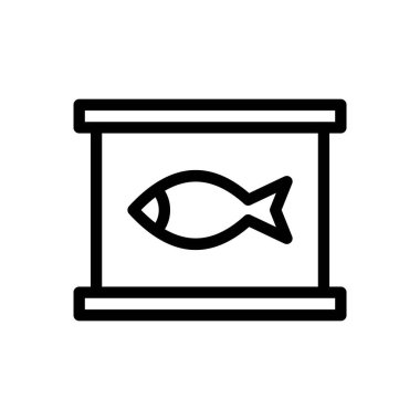 Şeffaf bir arkaplanda balık vektör çizimi. Konsept ve grafik tasarım için ince çizgi simgesi.. 