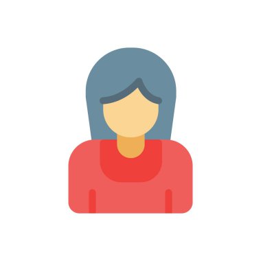 Saydam bir arkaplan üzerinde kadın vektör illüstrasyonu. Konsept ve grafik tasarım için birinci sınıf kalite simgeler..