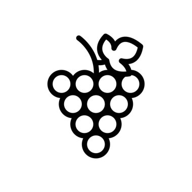 Şeffaf bir arkaplanda üzüm vektör illüstrasyonu. Konsept ve grafik tasarım için ince çizgi simgesi..