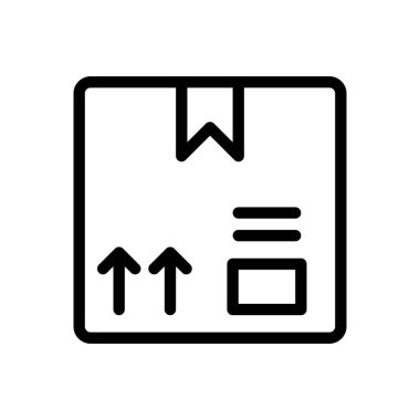 Şeffaf bir arkaplan üzerinde paket vektör çizimi. Konsept ve grafik tasarımı için ince çizgi simgesi..