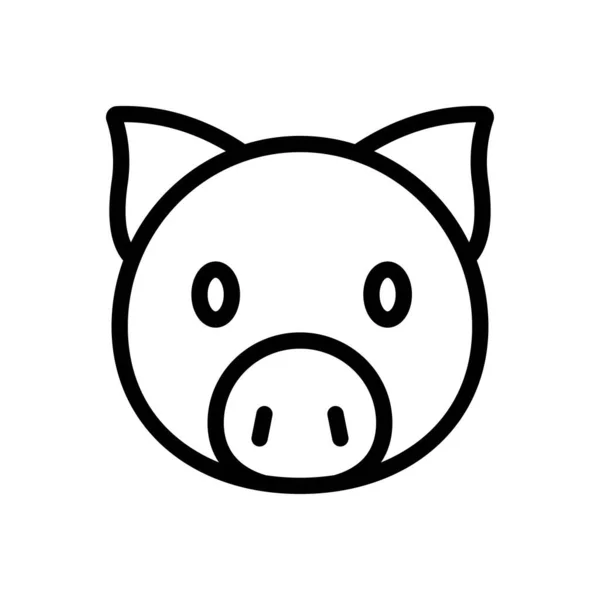 透明背景下的猪矢量插图 优质符号 概念和平面设计用的细线图标 — 图库矢量图片