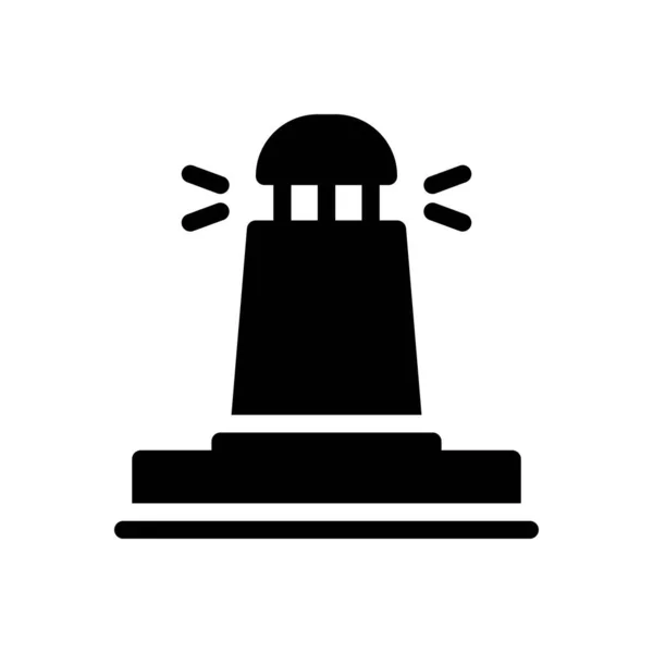 Ilustracja Wektora Lighthouse Przejrzystym Tle Symbole Jakości Premium Ikona Glifów — Wektor stockowy