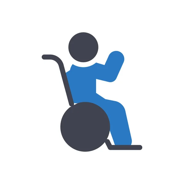 Rollstuhlvektorillustration Auf Transparentem Hintergrund Hochwertige Symbole Glyphen Symbol Für Konzept — Stockvektor