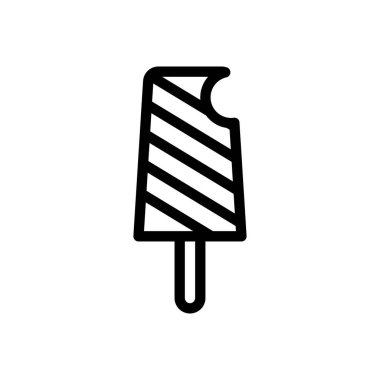 Şeffaf bir arkaplanda buzlu şeker vektör çizimi. Konsept ve grafik tasarımı için ince çizgi simgesi..