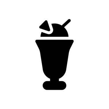 ice cream glass vector illustration on a transparent background.Premium quality symbols.Glyphs icon for concept and graphic design.