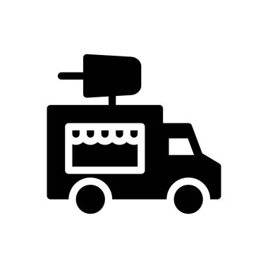 ice cream truck vector illustration on a transparent background.Premium quality symbols.Glyphs icon for concept and graphic design.