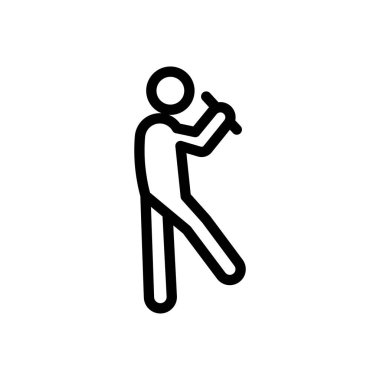 Şeffaf bir arkaplan üzerinde şarkıcı vektör çizimi. Premium kalite semboller. Konsept ve grafik tasarım için ince çizgi simgesi.