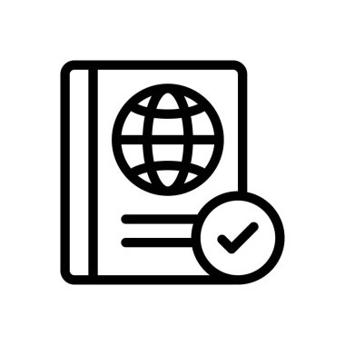 passport done vector illustration on a transparent background.Premium quality symbols.Thin line icon for concept and graphic design.