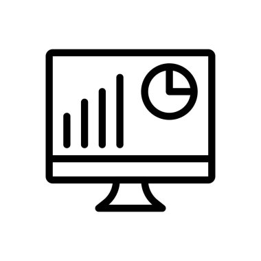 screen chart vector illustration on a transparent background.Premium quality symbols.Thin line icon for concept and graphic design.
