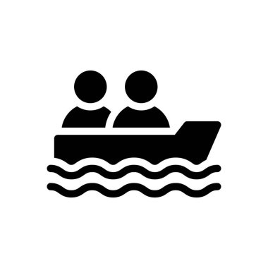 immigration boat vector illustration on a transparent background.Premium quality symbols.Glyphs icon for concept and graphic design.