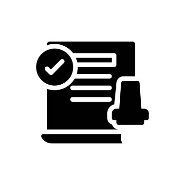 document approved vector illustration on a transparent background.Premium quality symbols.Glyphs icon for concept and graphic design.