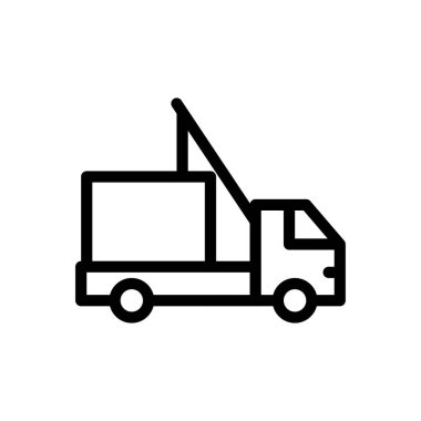 Şeffaf bir arkaplan üzerinde vinç vektör çizimi. Premium kalite semboller. Konsept ve grafik tasarım için ince çizgi simgesi.