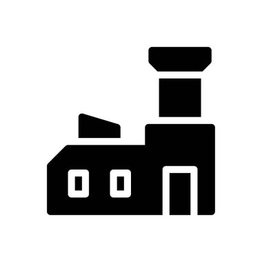 Şeffaf bir arkaplan üzerinde fabrika vektör çizimi. Konsept ve grafik tasarımı için mükemmel kalite sembolleri..