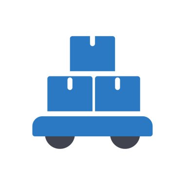 trolley boxes vector illustration on a transparent background.Premium quality symbols.Glyphs icon for concept and graphic design.