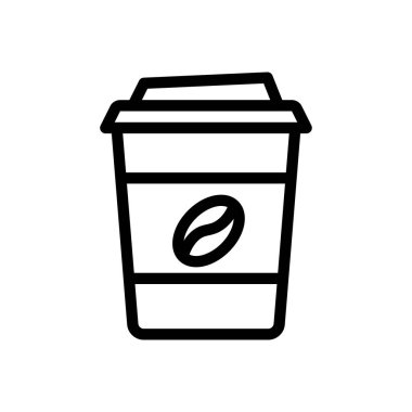 Şeffaf bir arkaplan üzerinde kahve fincanı vektör çizimi. Konsept ve grafik tasarım için ince çizgi simgesi..