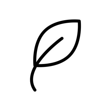 Şeffaf bir arkaplanda yaprak vektör çizimi. Konsept ve grafik tasarım için ince çizgi simgesi..