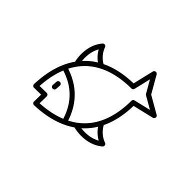 Şeffaf bir arkaplanda balık vektör çizimi. Konsept ve grafik tasarım için ince çizgi simgesi..