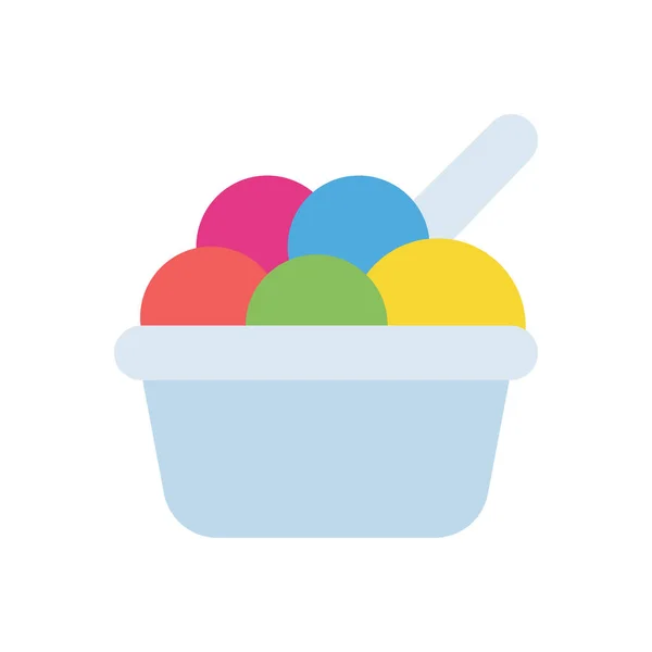 Ice Cream Scoope Vector Illustration Transparent Background Premium Quality Symbols — Vetor de Stock