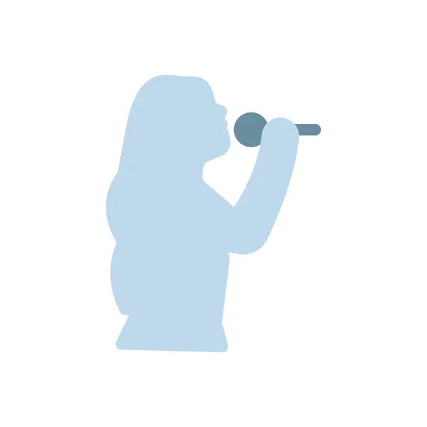 Singing Girl Vector Illustration Transparent Background Premium Quality Symbols Stroke — Stockvector