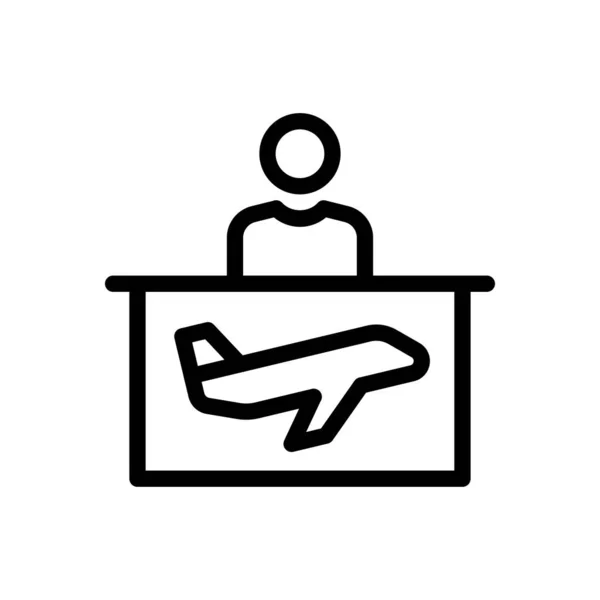 Airport Reception Vector Illustration Transparent Background Premium Quality Symbols Thin — Stock vektor