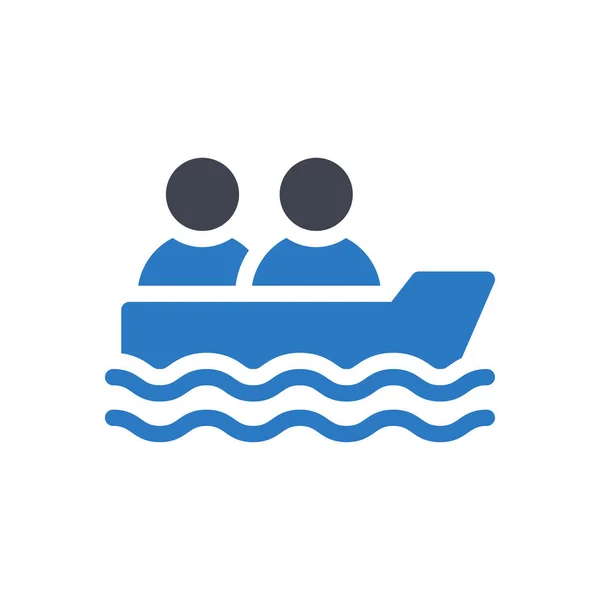 Immigration Boat Vector Illustration Transparent Background Premium Quality Symbols Glyphs — Stockvektor