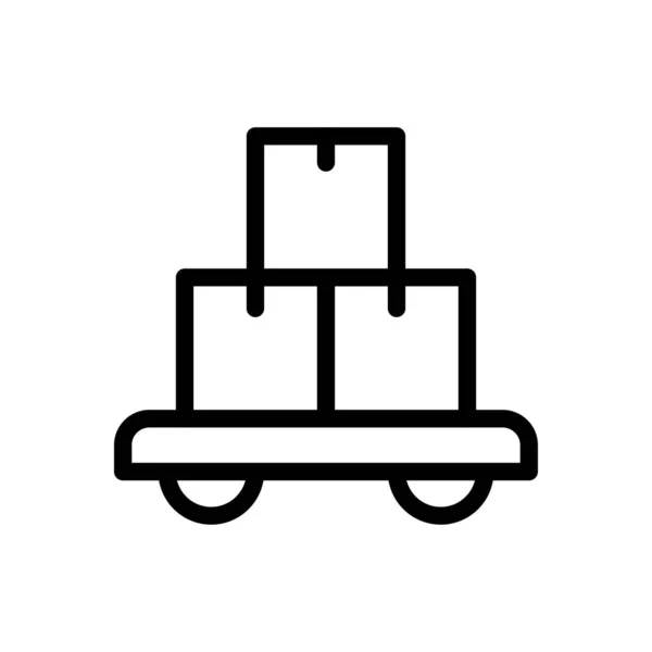 Trolley Boxes Vector Illustration Transparent Background Premium Quality Symbols Thin — Stok Vektör