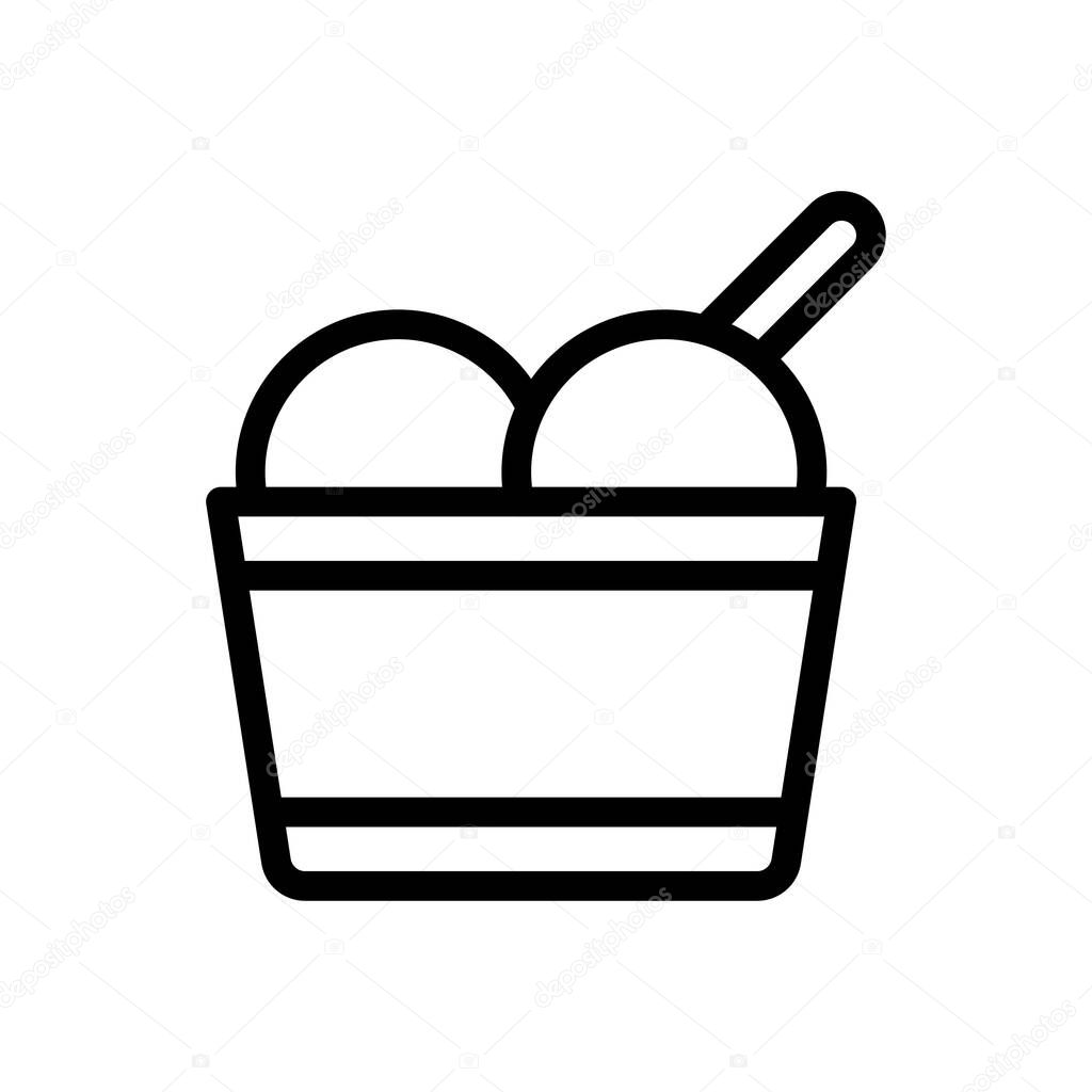 ice cream scoope vector illustration on a transparent background.Premium quality symbols.Thin line icon for concept and graphic design.