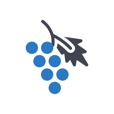 Şeffaf bir arkaplan üzerinde üzüm vektör illüstrasyonu. Konsept ve grafik tasarımı için kaliteli semboller..